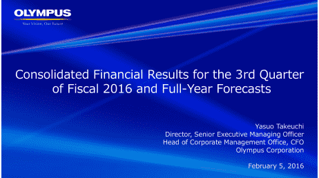 Consolidated Financial Results for the 3rd Quarter of Fiscal 2016 and Full-Year Forecasts
