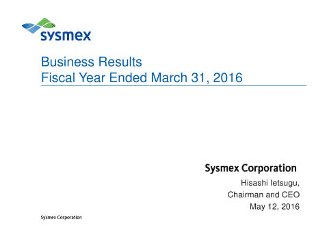 Business Results Fiscal Year Ended March 31, 2016