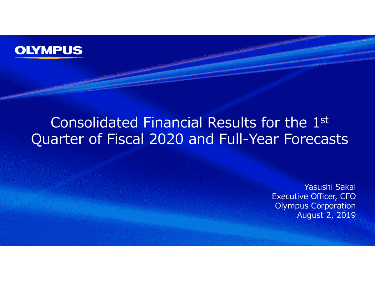 Consolidated Financial Results for the 1stQuarter of Fiscal 2020 and Full-Year Forecasts