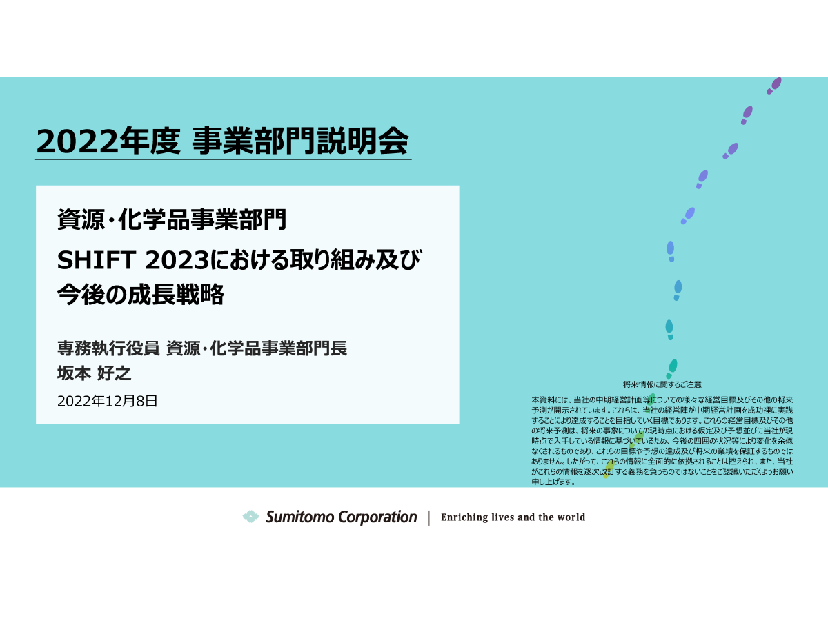 資源・化学品事業部門
SHIFT 2023における取り組み及び今後の成長戦略