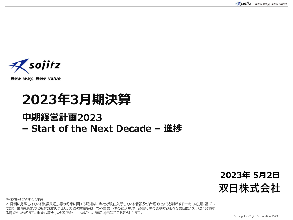 2023年3期決算 中期経営計画2023 -Start of the Next Decade-進捗