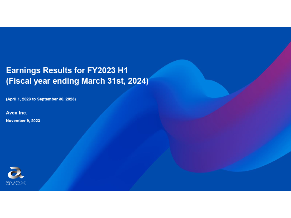 Earnings Results for FY2023 H1(Fiscal year ending March 31st, 2024)