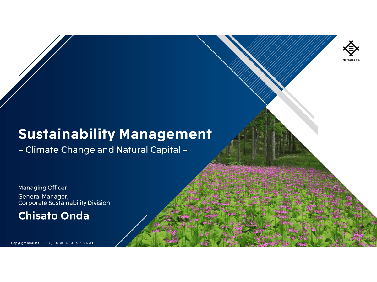 Sustainability Management -Climate Change and Natural Capital-