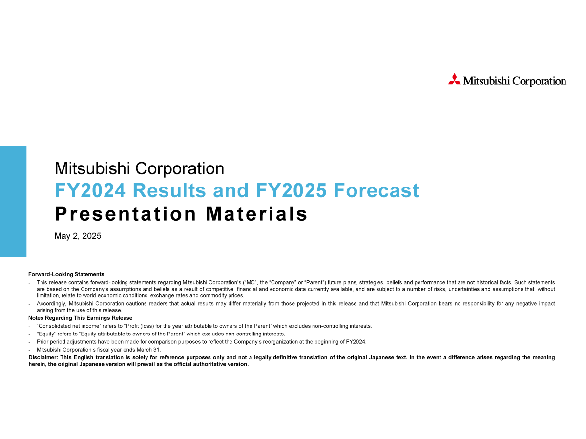 FY2024 Results and FY2025 Forecast